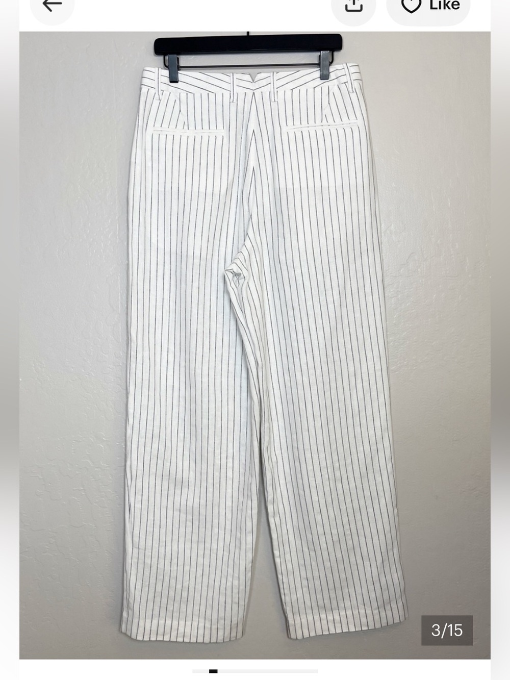 rag & bone White Pinstripe Wide-Leg Chinos